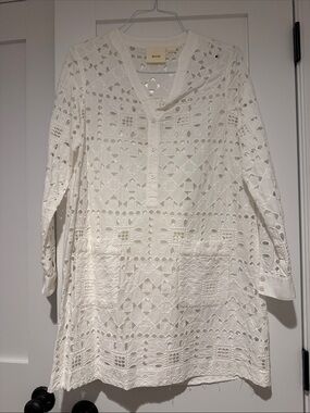 Anthropologie Maeve Geo eyelet dress
